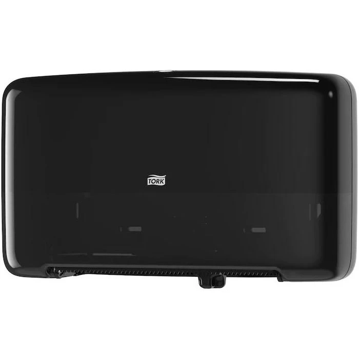 Tork Toilettenpapierspender Elevation, 555508, T2, Kunststoff, Für 2 Mini Jumbo Rollen, Schwarz 1 Tork Toilettenpapierspender Elevation, 555508, T2, Kunststoff, Für 2 Mini Jumbo Rollen, Schwarz