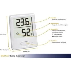 TFA Thermo-Hygrometer 30.5041.02 Innen, Digital, Weiß -Haushaltsprodukte 0f080cdd58875e68edd583b1f470826118ae8ccf thermo hygrometer tfa 30.5041.02 innen