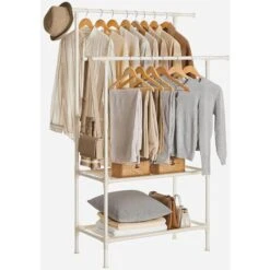 Songmics Garderobenständer RDR02WT, Bis 70 Kg, Mit 2 Kleiderstangen Und 2 Ablagen, Metall, Weiß -Haushaltsprodukte 0f69fb2fd13ed880a926f4739326cc9199db9d2b garderobenstaender songmics rdr02wt bis 70 kg