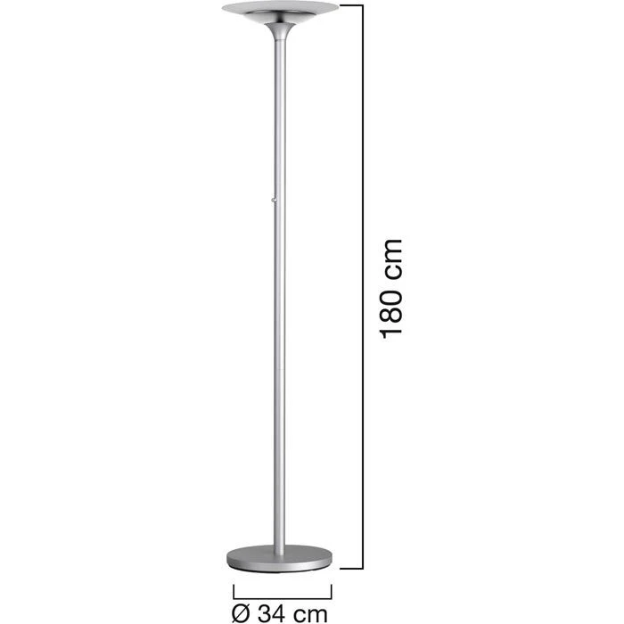 Unilux Stehlampe Variaglass LED Deckenfluter, Dimmbar, Silber, 2200 Lm, Höhe 180 Cm 4 Unilux Stehlampe Variaglass LED Deckenfluter, Dimmbar, Silber, 2200 Lm, Höhe 180 Cm – Bild 4