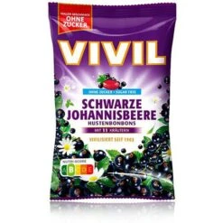 Vivil Kräuterbonbons Schwarze Johannisbeere, Zuckerfrei, 88g