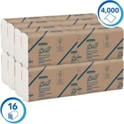 Kimberly-Clark Papierhandtücher Scott, 1804, 1-lagig, Multifold-Falz, 23,5 X 23,0cm, 4000 Stück -Haushaltsprodukte 176f51e76eae8d3133175d04a96d9b812e5972da papierhandtuecher scott 1804