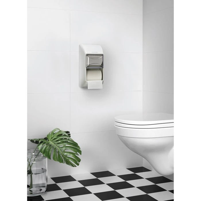 Katrin Toilettenpapierspender 92384, Kunststoff, Für 2 Kleinrollen, Weiß 2 Katrin Toilettenpapierspender 92384, Kunststoff, Für 2 Kleinrollen, Weiß – Bild 2
