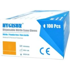 HYGISUN Einmalhandschuhe Intco Nitril, Puderfrei, Blau, 100 Stück, Größe M -Haushaltsprodukte 1931d2d4ffac75ad519c2703178bdabf0e08f791 einmalhandschuhe hygisun intco nitril puderfrei