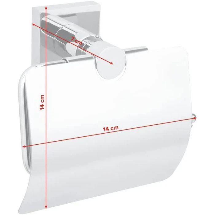 Tesa Toilettenpapierspender Hukk Mit Deckel 40247, Ohne Bohren, Metall, Für 1 Kleinrolle, Silber 2 Tesa Toilettenpapierspender Hukk Mit Deckel 40247, Ohne Bohren, Metall, Für 1 Kleinrolle, Silber – Bild 2