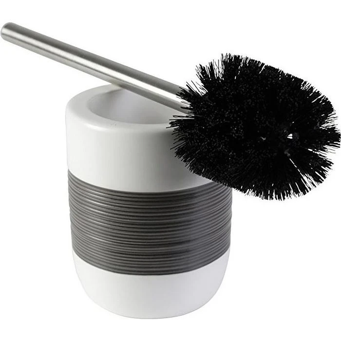 Axentia WC-Bürste Athen, Weiß / Grau, Bürstenhalter Aus Keramik 3 Axentia WC-Bürste Athen, Weiß / Grau, Bürstenhalter Aus Keramik – Bild 3