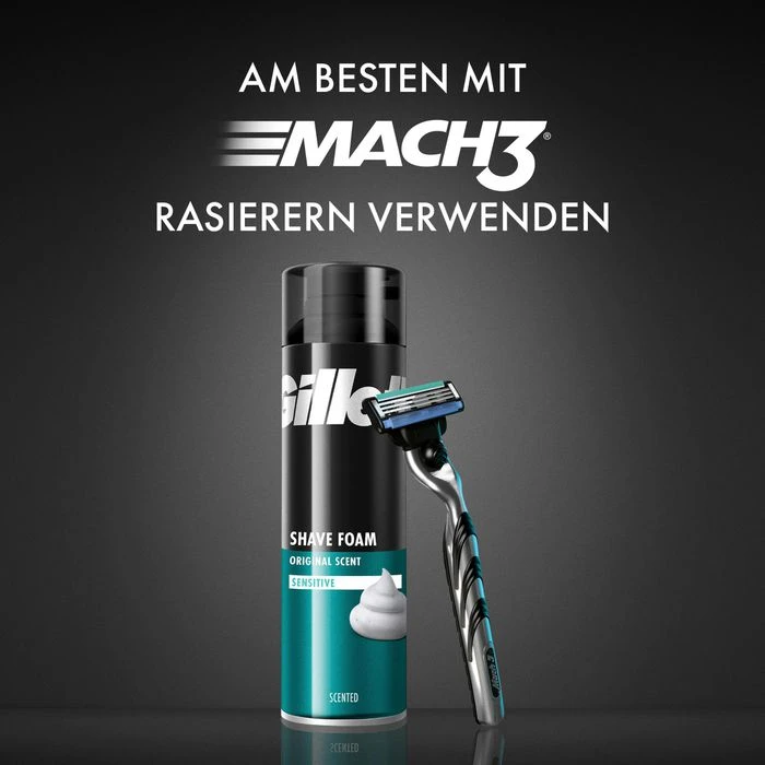 Gillette® Gillette Rasierschaum Basis Sensitive, Für Männer, 200ml 7 Gillette® Gillette Rasierschaum Basis Sensitive, Für Männer, 200ml – Bild 7