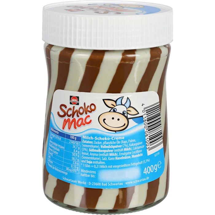 Schwartau Brotaufstrich Schoko Mac, Mit Milchcreme, Im Glas, 400g 4 Schwartau Brotaufstrich Schoko Mac, Mit Milchcreme, Im Glas, 400g – Bild 4