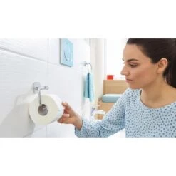 Tesa Toilettenpapierspender Smooz, 40314, Ohne Bohren, Metall, Für 1 Kleinrolle, Silber -Haushaltsprodukte 2c86d0f25256f10590b81bd624261c583e8b9794 toilettenpapierspender tesa smooz 40314