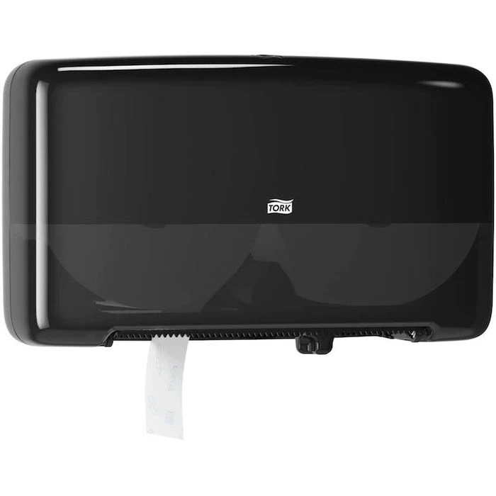 Tork Toilettenpapierspender Elevation, 555508, T2, Kunststoff, Für 2 Mini Jumbo Rollen, Schwarz 3 Tork Toilettenpapierspender Elevation, 555508, T2, Kunststoff, Für 2 Mini Jumbo Rollen, Schwarz – Bild 3