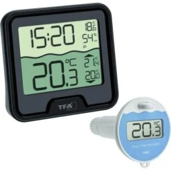 TFA Poolthermometer 30.3066.01 Marbella Funk, Mit Hygrometer, Digital