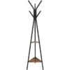 Vasagle Garderobenständer RCR16BX, Vintage, Mit 6 Haken, Metall / Holz, Schwarz / Braun