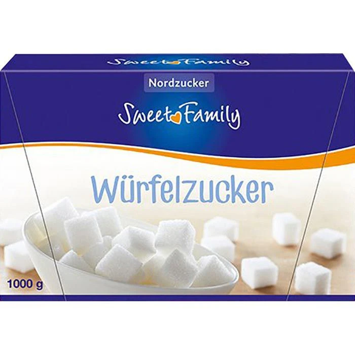 Sweet-Family Zucker Würfelzucker, Weiß, 1000g 1 Sweet-Family Zucker Würfelzucker, Weiß, 1000g