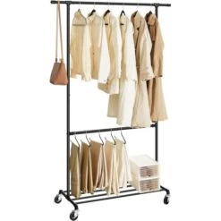 Songmics Garderobenständer HSR62BK, Bis 110 Kg, Mit Rollen, Metall, Schwarz -Haushaltsprodukte 37edb6755e37a9e7ed187571e511f7db3d238dbc garderobenstaender songmics hsr62bk bis 110 kg