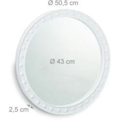 Relaxdays Wandspiegel 10025536, Modern, Rund, Weiß, Rahmen Aus Kunststoff, Ø 50,5cm -Haushaltsprodukte 38ccbb23ca7032885ffed71ddf4e92144da4ae37 wandspiegel relaxdays 10025536 modern rund