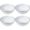 Gräwe Müslischale 730.SCH.C1, Stahlbelech Emailliert, Weiß, 15cm, Set, 4 Stück