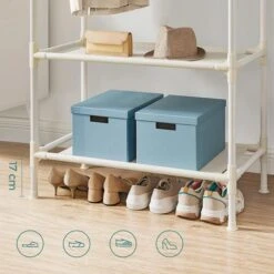 Songmics Garderobenständer RDR02WT, Bis 70 Kg, Mit 2 Kleiderstangen Und 2 Ablagen, Metall, Weiß -Haushaltsprodukte 3b6602997fae0ee6d4a3f0bc1f36739d1847e85d garderobenstaender songmics rdr02wt bis 70 kg