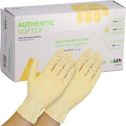 Ulith Latex Natur Puderfrei Gr.M Einmalhandschuhe, 100 Stück