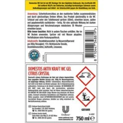 Domestos WC-Reiniger Aktiv Kraft Citrus Fresh, WC Gel, Beseitigt 99,9% Der Bakterien, 1 Liter -Haushaltsprodukte 465102f105fa5db1ec2d61e395b81470ed322fd7 wc reiniger domestos aktiv kraft citrus fresh