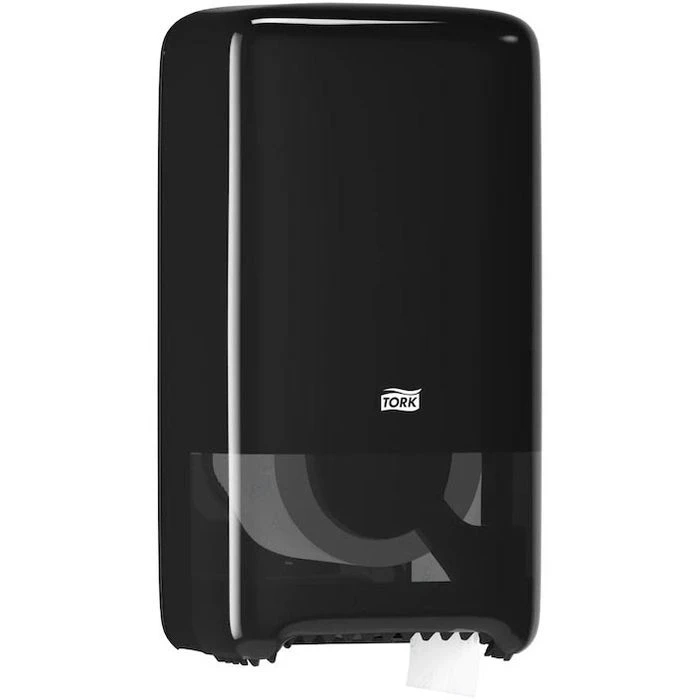 Tork Toilettenpapierspender Elevation, 557508, T6, Kunststoff, Für 2 Compact Rollen, Schwarz 2 Tork Toilettenpapierspender Elevation, 557508, T6, Kunststoff, Für 2 Compact Rollen, Schwarz – Bild 2