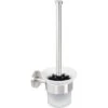 Bremermann WC-Bürste WC-Garnitur PIAZZA, Weiß, Bürstenhalter Aus Glas, Zur Wandmontage