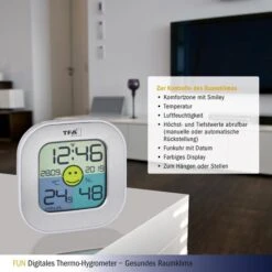 TFA Thermo-Hygrometer 30.5050.54 Innen, Digital, Silber 6 TFA Thermo-Hygrometer 30.5050.54 Innen, Digital, Silber -Haushaltsprodukte 4cea9bc00846a89ab8b8f39ff64a21273e3b15a6 thermo hygrometer tfa 30.5050.54 innen