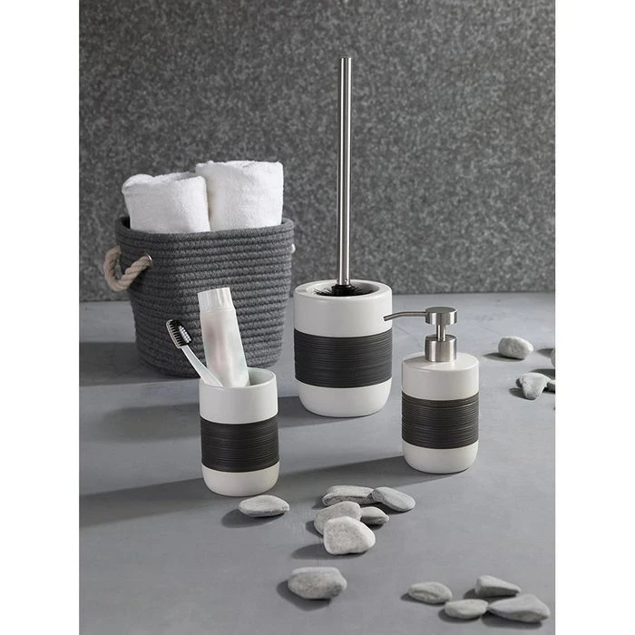 Axentia WC-Bürste Athen, Weiß / Grau, Bürstenhalter Aus Keramik 4 Axentia WC-Bürste Athen, Weiß / Grau, Bürstenhalter Aus Keramik – Bild 4