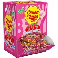 Chupa-Chups Lutscher Strawberry Love, 1800g (1,8kg), 150 Stück