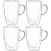 Leonardo Kaffeegläser Duo Tasse 053063, Doppelwandig, Mit Henkel, 400ml, 4 Stück