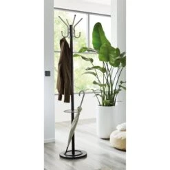 Haku-Möbel Garderobenständer 88599, Mit 8 Haken, Metall, Schwarz -Haushaltsprodukte 53b79e1f8d5796f7a12b2b6f9a5e4d7b09df46ee garderobenstaender haku moebel 88599