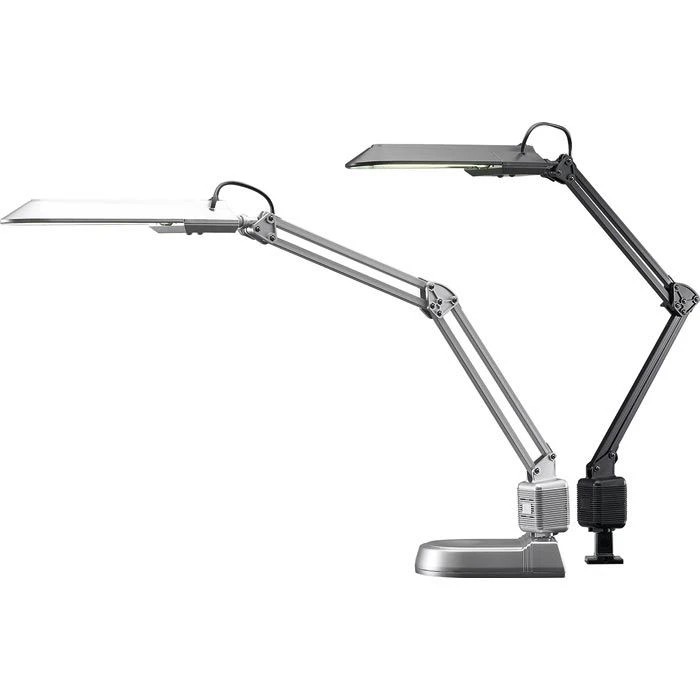 Hansa Schreibtischlampe Ecostar, Standfuß, Tischklemme, Silber 3 Hansa Schreibtischlampe Ecostar, Standfuß, Tischklemme, Silber – Bild 3