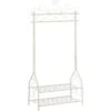 Songmics Garderobenständer HSR07W, Mit Schuhablage, Metall, Weiß