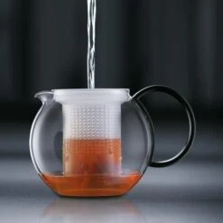 Bodum Tee-Kanne Assam 1844-01 Glas, Mit Kunststoff-Sieb, French Press, Schwarz, 1,0 L -Haushaltsprodukte 5c4f17e675682528860a536203004bbc396a16a6 tee kanne bodum assam 1844 01 glas
