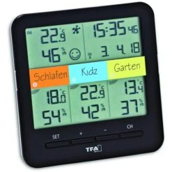 TFA Thermometer 30.3060.01.IT Innen/außen, Digital, Mit Hygrometer, Inkl. 3 Funk-Sensoren -Haushaltsprodukte 5d3a94ea65d44737eb9a47969d6d42653ebffceb thermo hygrometer tfa 30.3060.01.it funk