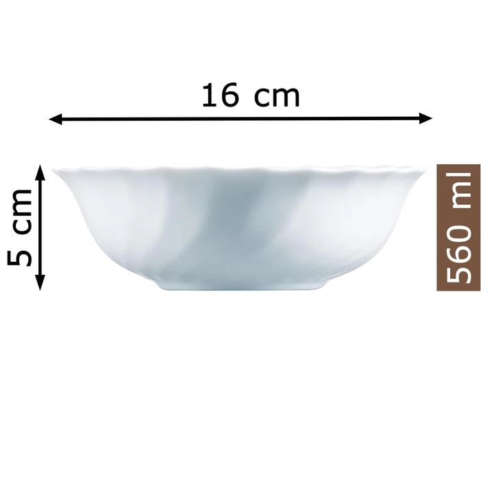 Arcoroc Müslischale Trianon ARC D6883, 16cm, Opalglas, Weiß, Set, 8 Stück 2 Arcoroc Müslischale Trianon ARC D6883, 16cm, Opalglas, Weiß, Set, 8 Stück – Bild 2