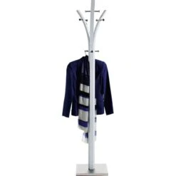 Idimex Garderobenständer Denis, 18266, Mit 9 Haken, Metall, Weiß