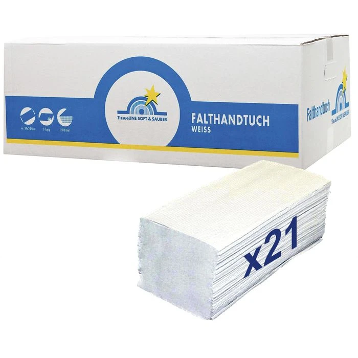 Böttcher-AG Papierhandtücher 2-lagig, Weiß, Interfold-Falz, 20,6 X 34,0 Cm, 3000 Stück 1 Böttcher-AG Papierhandtücher 2-lagig, Weiß, Interfold-Falz, 20,6 X 34,0 Cm, 3000 Stück