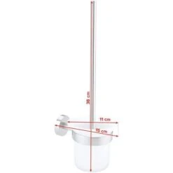 Tesa WC-Bürste Moon, Weiß / Edelstahloptik, Bürstenhalter Aus Glas, Zur Wandmontage -Haushaltsprodukte 6d1a06736b6be36418f6b74a413f586c77c1310c wc buerste tesa moon weiss edelstahloptik