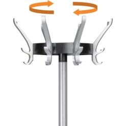 Unilux Garderobenständer Cypres 100340640, Mit 24 Haken, 170 X 34cm (HxØ), Metall, Silber -Haushaltsprodukte 6d8b461340bdd6f6c1eb6d45104905717a3f8f0e garderobenstaender unilux cypres 100340640