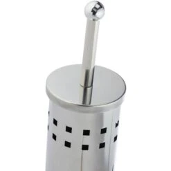 Relaxdays WC-Bürste Rund, Silber, Bürstenhalter Aus Edelstahl -Haushaltsprodukte 721e6ed5db1efbed8baf39e4d95046ec672f4f30 wc buerste relaxdays rund silber