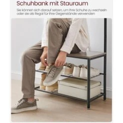 Vasagle Garderobenständer HSR41MB, Mit 9 Haken, Metall / Holz, Schwarz / Graubraun -Haushaltsprodukte 725178fdfbb233b524721fa5fe5a485f1c956357 garderobenstaender vasagle hsr41mb