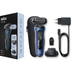Braun Elektrorasierer Series 6 60-B1200s, Blau, Wet & Dry, Mit EasyClick-Präzisionstrimmer -Haushaltsprodukte 72a46919111929a836577020e336499cb5fe09be elektrorasierer braun series 6 60 b1200s blau
