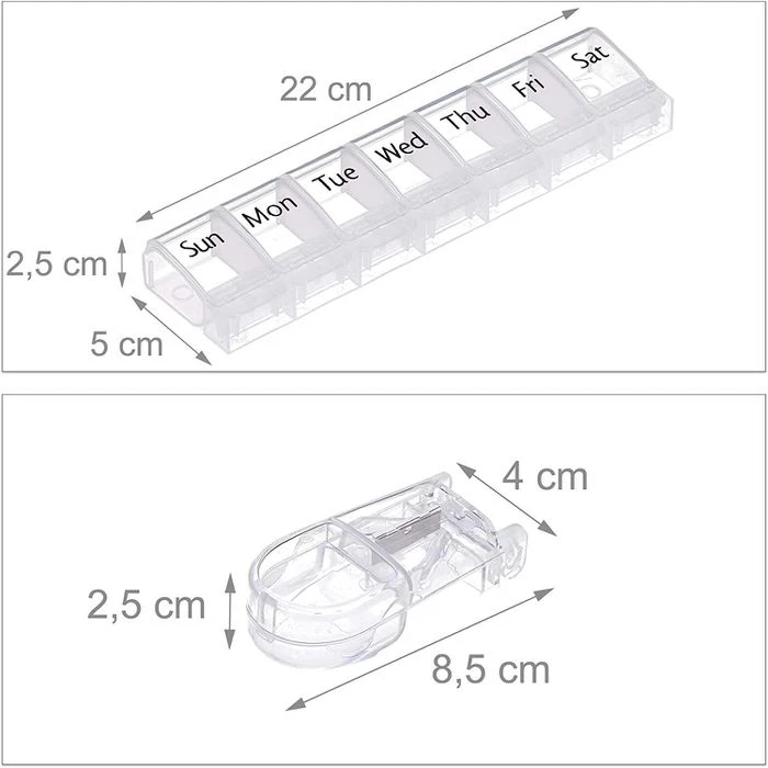 Relaxdays Tablettenbox 7 Tage, Täglich, Inkl. Tablettenschneider 7 Relaxdays Tablettenbox 7 Tage, Täglich, Inkl. Tablettenschneider – Bild 7