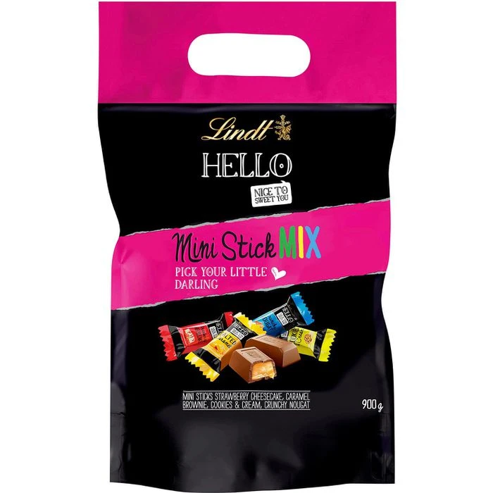 Lindt Minischokolade HELLO XXL Mini Stick, Mix, Mini-Riegel, 85 Stück, 900g 1 Lindt Minischokolade HELLO XXL Mini Stick, Mix, Mini-Riegel, 85 Stück, 900g