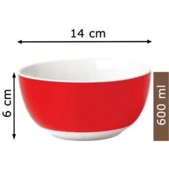 Van-Well Müslischale Vario, Porzellan, Rot, 14cm, Set, 6 Stück -Haushaltsprodukte 7917cb29424ce64a07f25181ca092cd8ab868eaa mueslischale van well vario