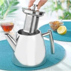 Esmeyer Tee-Kanne Brighton 199-831, Edelstahl, Mit Edelstahl-Sieb, Doppelwandig, Silber, 1,2 L -Haushaltsprodukte 7a32a6a38286d39d2050295eaec16c13282808ca tee kanne esmeyer brighton 199 831 edelstahl