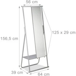 Relaxdays Garderobenständer 10022580, Mit Ablage & Spiegel, Metall, Silber -Haushaltsprodukte 7d15a5860222172f789d6c98f3c4962c4cc8784d garderobenstaender relaxdays 10022580