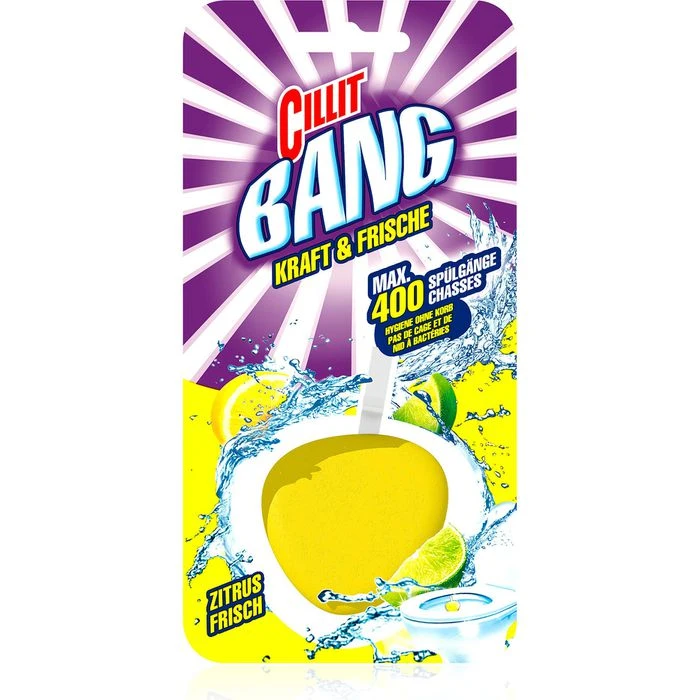 Cillit-Bang WC-Duftspüler Kraft & Frische, Zitrus-Frisch, Ohne Korb, Hygienische Sauberkeit 1 Cillit-Bang WC-Duftspüler Kraft & Frische, Zitrus-Frisch, Ohne Korb, Hygienische Sauberkeit