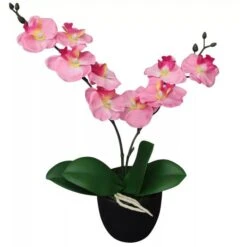 VidaXL Kunstblume Orchidee, Rosa, Im Topf, Höhe 30 Cm