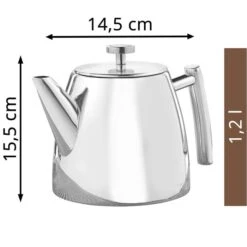 Esmeyer Tee-Kanne Brighton 199-831, Edelstahl, Mit Edelstahl-Sieb, Doppelwandig, Silber, 1,2 L -Haushaltsprodukte 83119f45ceb6af8642119e01f7764aba8748ccf7 tee kanne esmeyer brighton 199 831 edelstahl